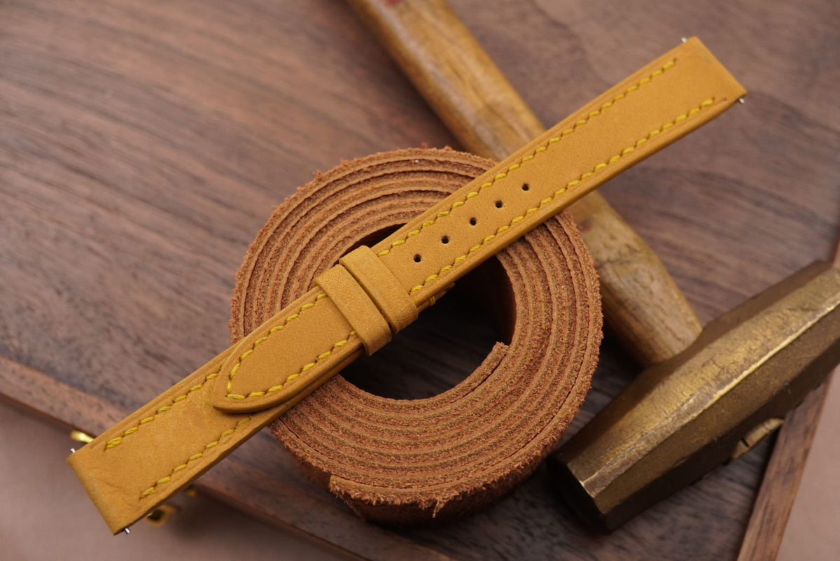 tan brown nubuck leather watch strap – photo 3