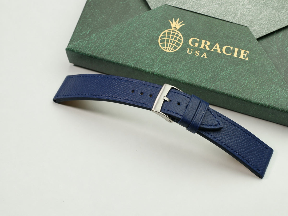 navy epsom leather watch strap – photo 3