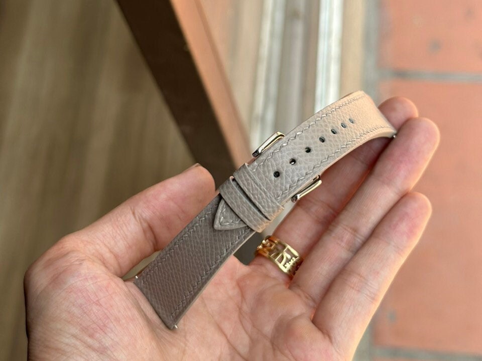 gray epsom leather watch strap – photo 3
