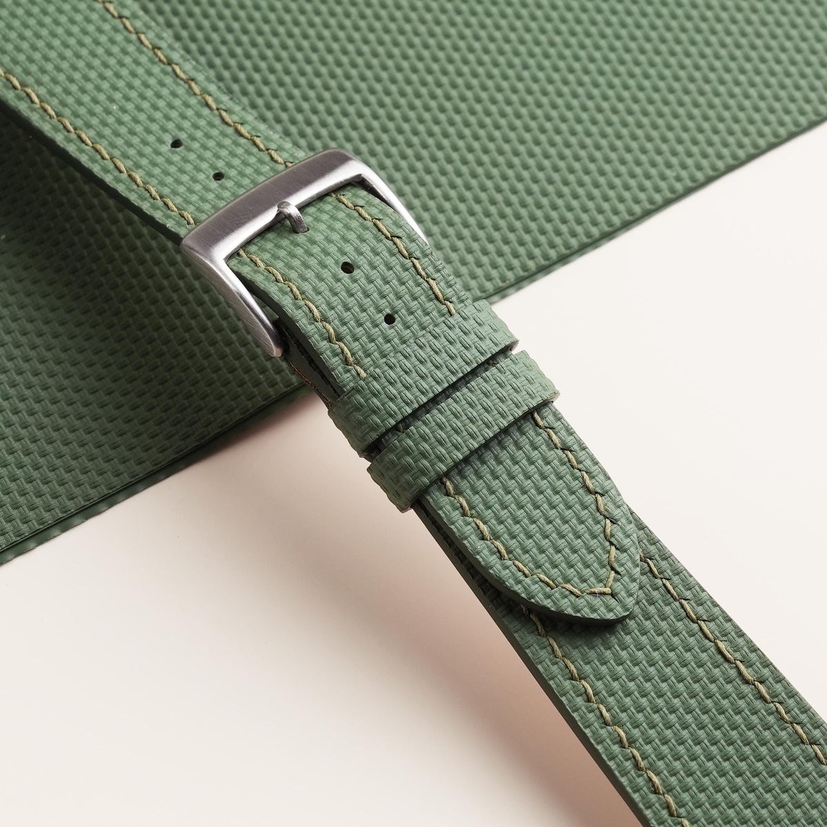 moss sailcloth rubber leather watch strap – photo 3