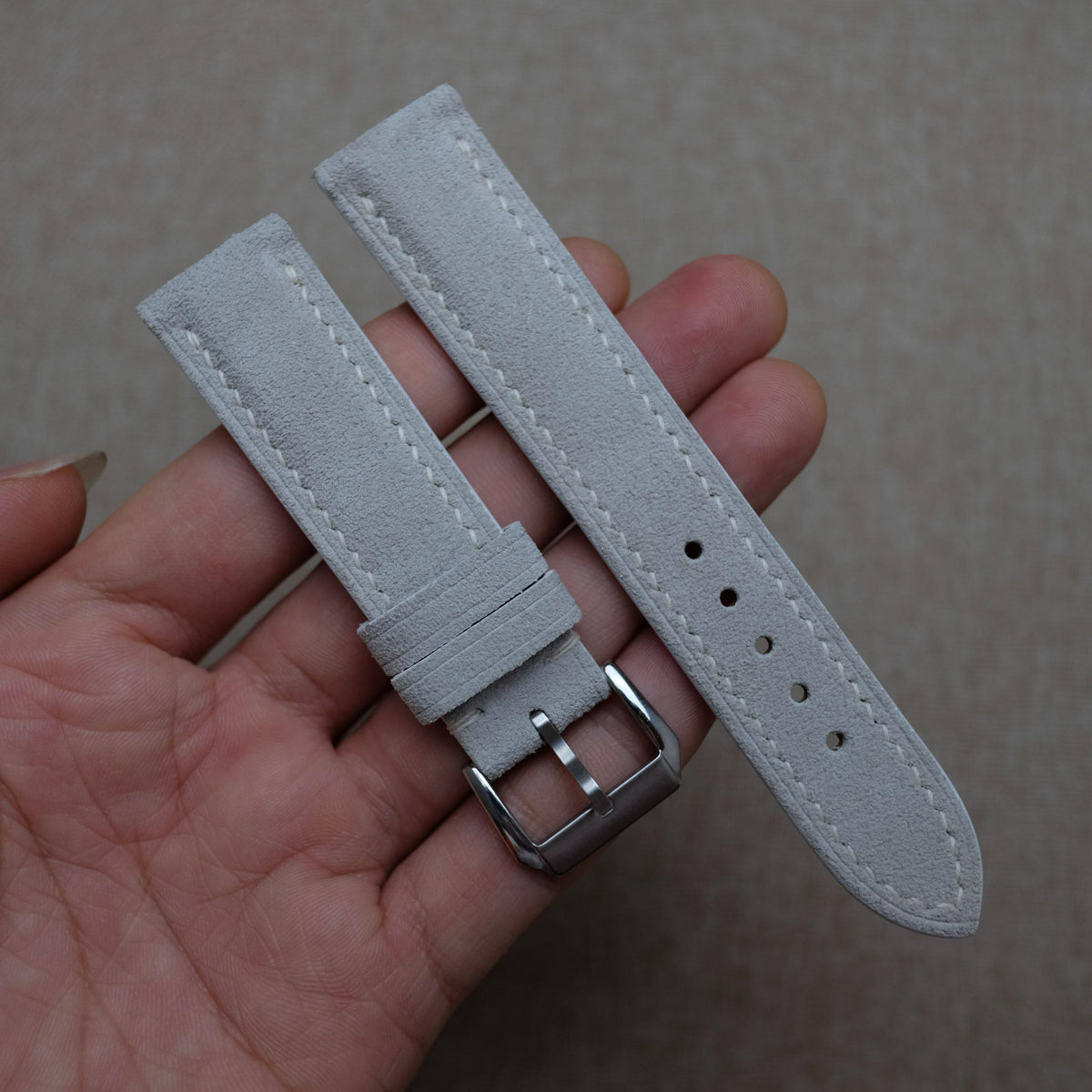 beige suede leather watch strap – photo 3