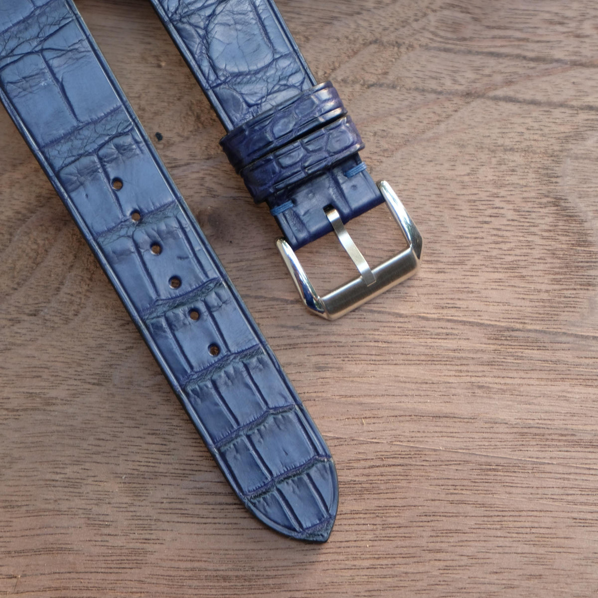 navy alligator leather watch strap – photo 3