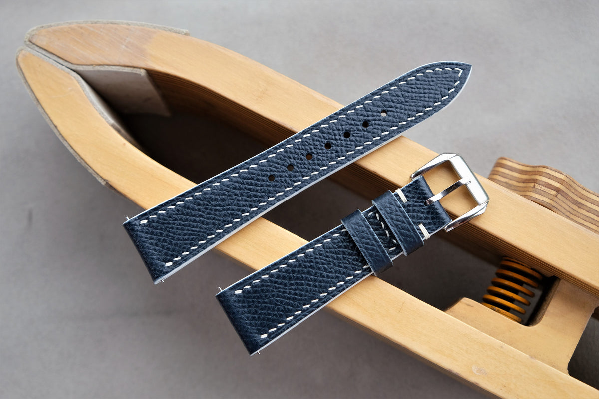 dark blue epsom leather watch strap – photo 3