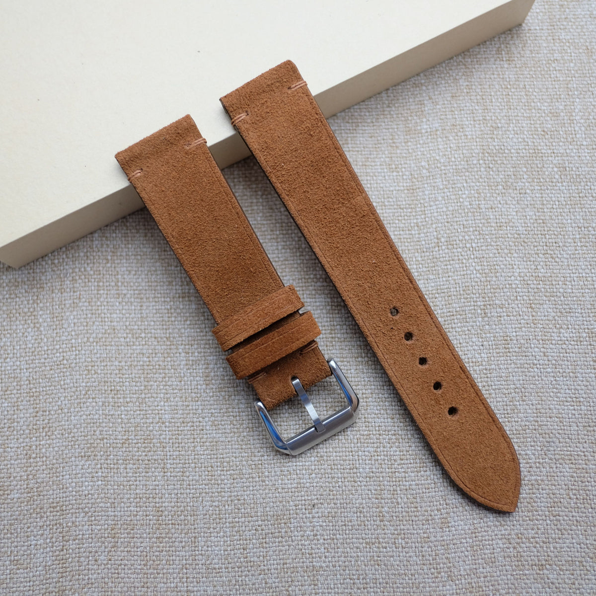 brown suede leather watch strap – photo 3