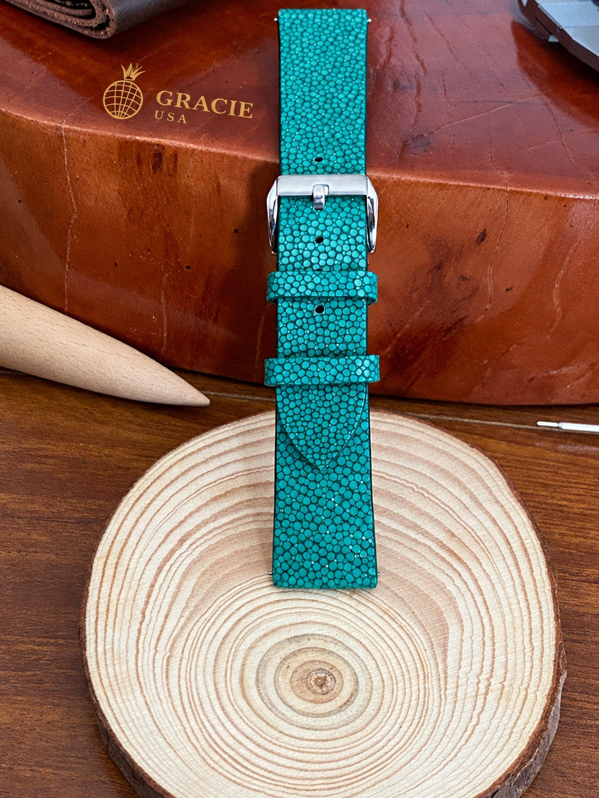 turquoise stingray leather watch strap – photo 3