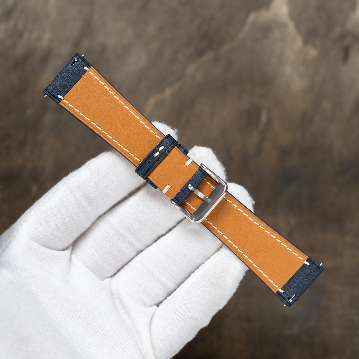 dark blue babele leather watch strap – photo 3