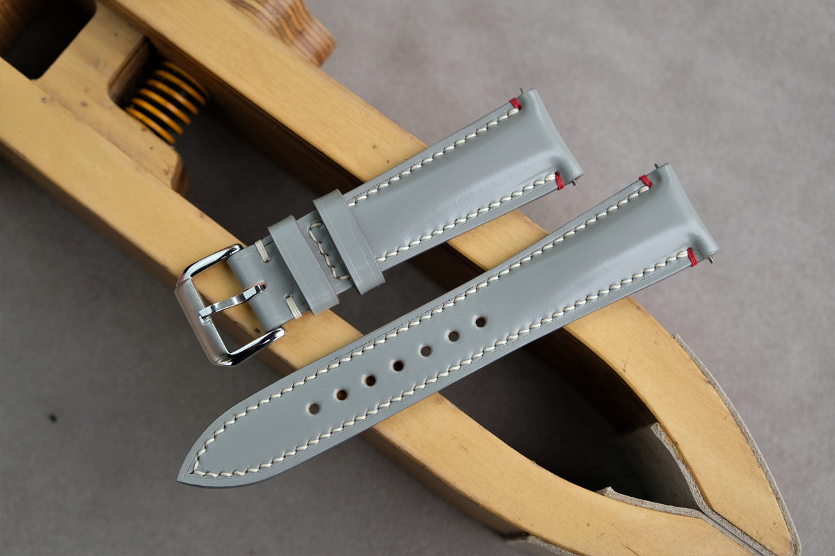 gray shell cordovan leather watch strap – photo 3