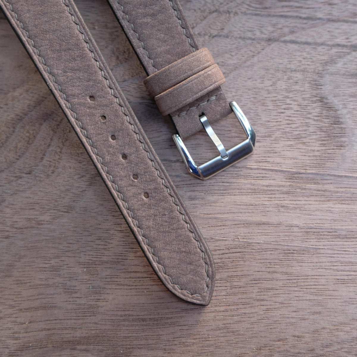 taupe nubuck leather watch strap – photo 3