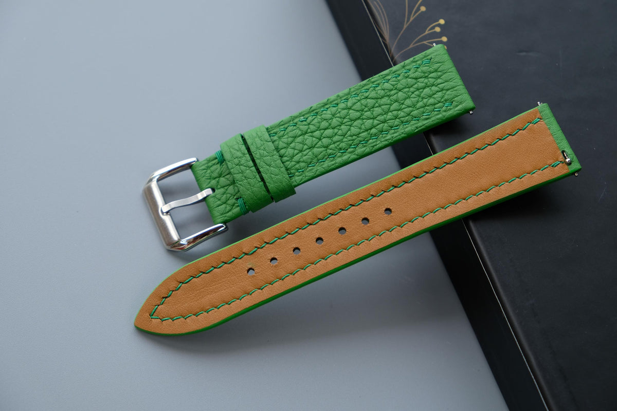light green togo leather watch strap – photo 3