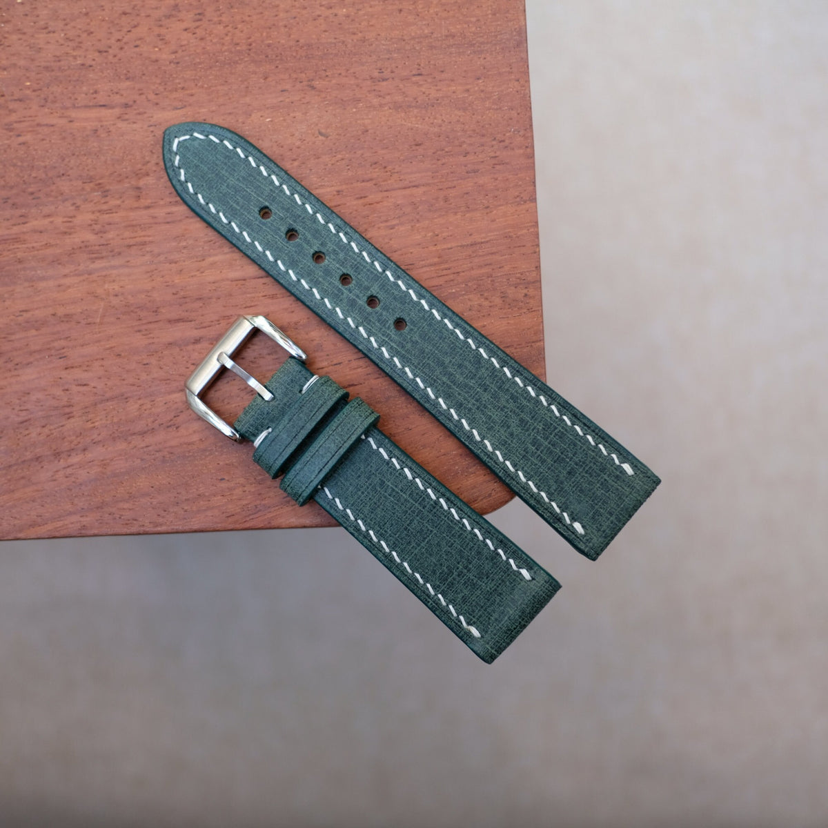 dark green babele leather watch strap – photo 3