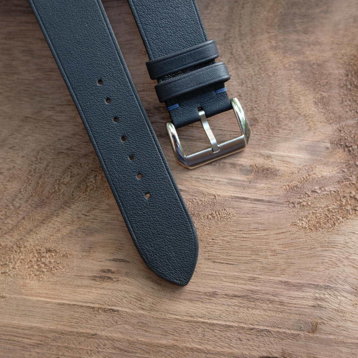 dark navy swift leather watch strap – photo 3