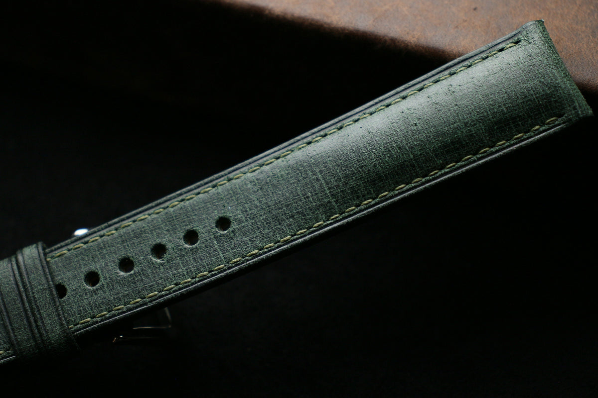dark green babele leather watch strap – photo 3