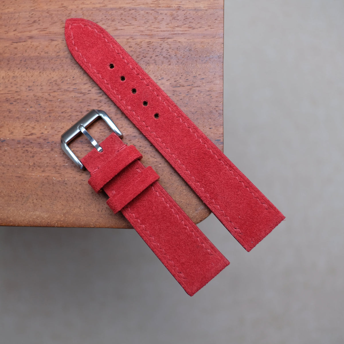 red suede leather watch strap – photo 3