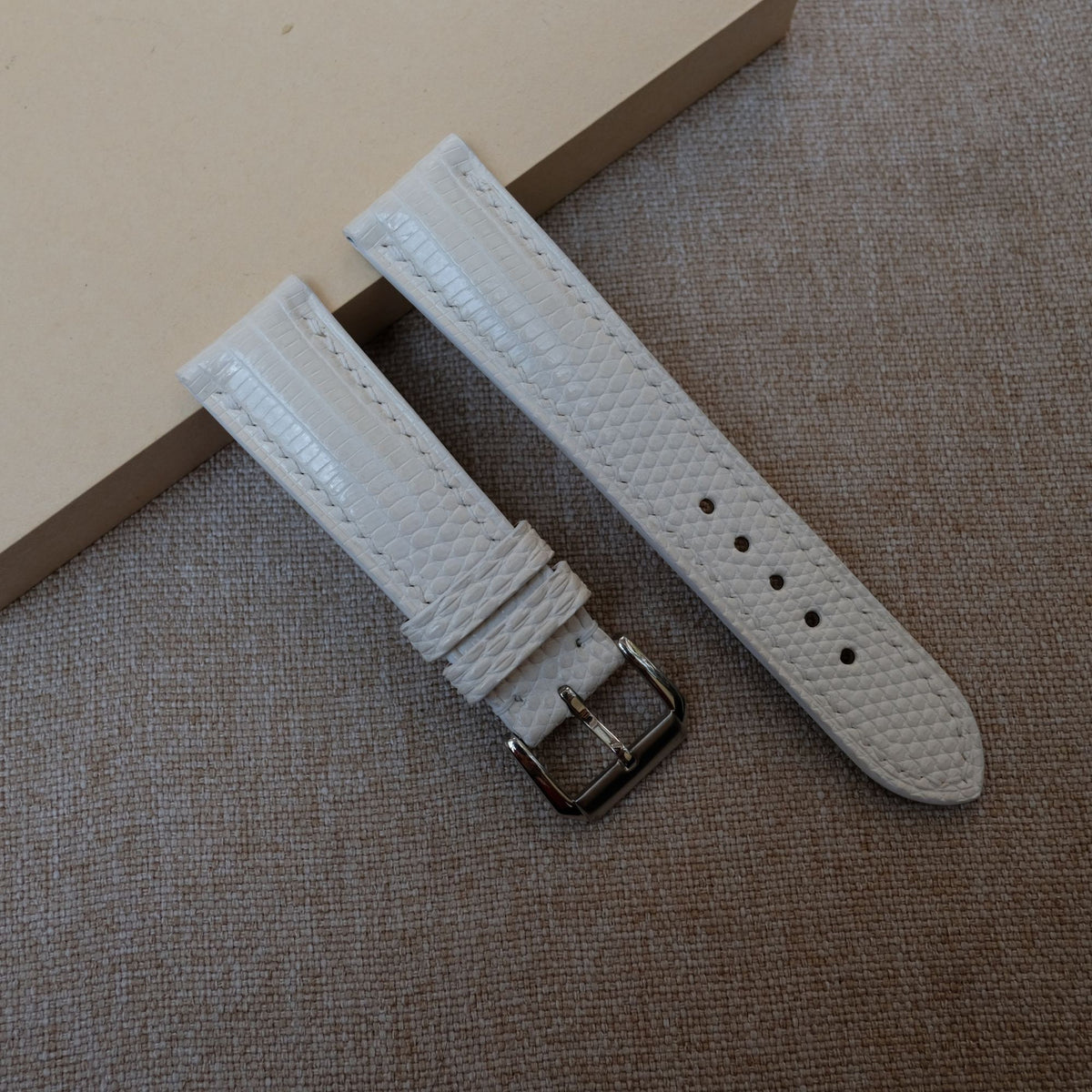 white lizard leather watch strap – photo 3