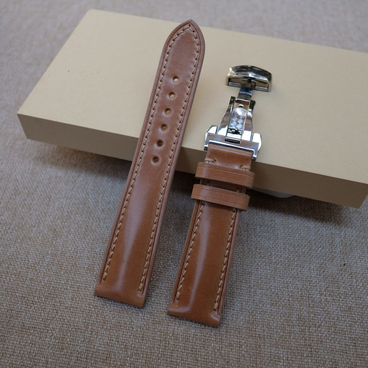 natural shell cordovan leather watch strap – photo 3