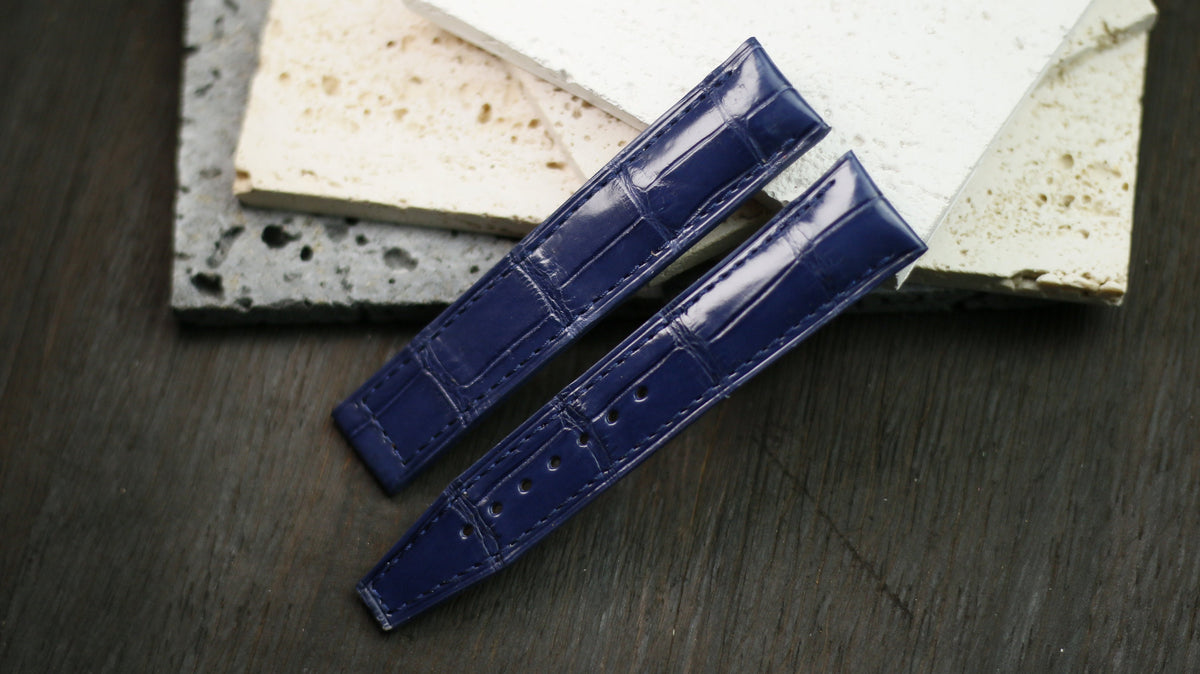 navy blue alligator leather watch strap – photo 3