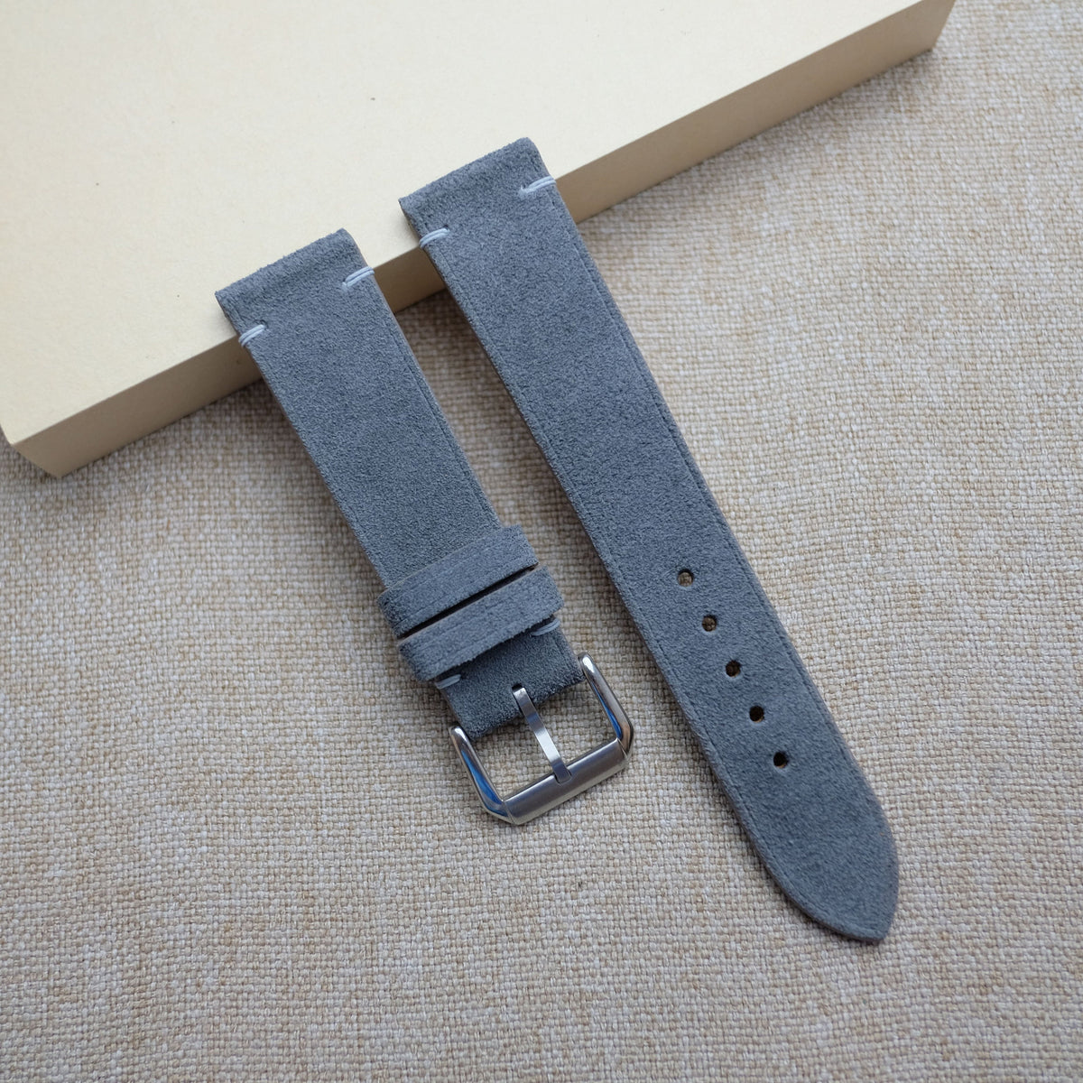 grey suede leather watch strap – photo 3