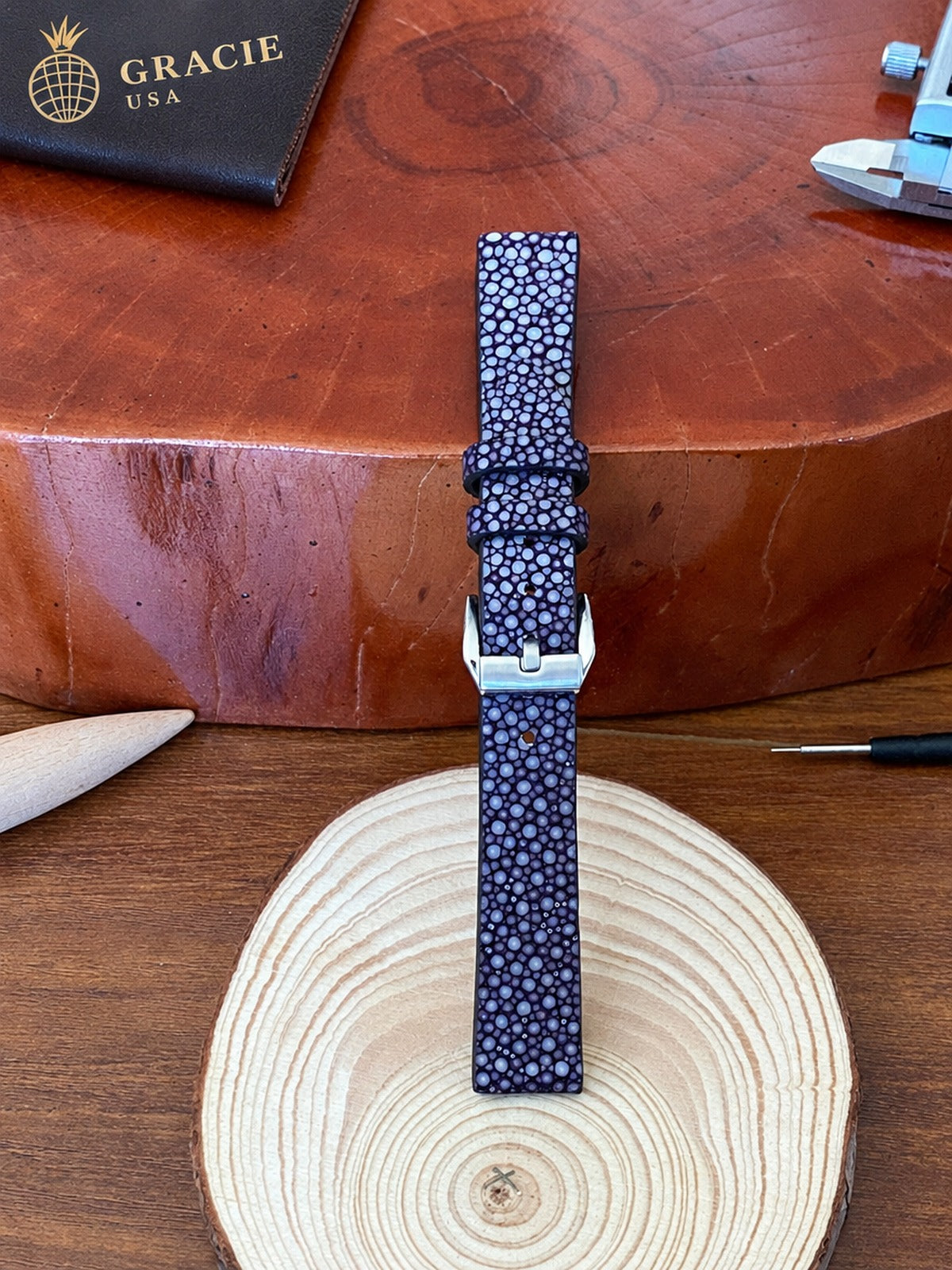 purple stingray leather watch strap – photo 4