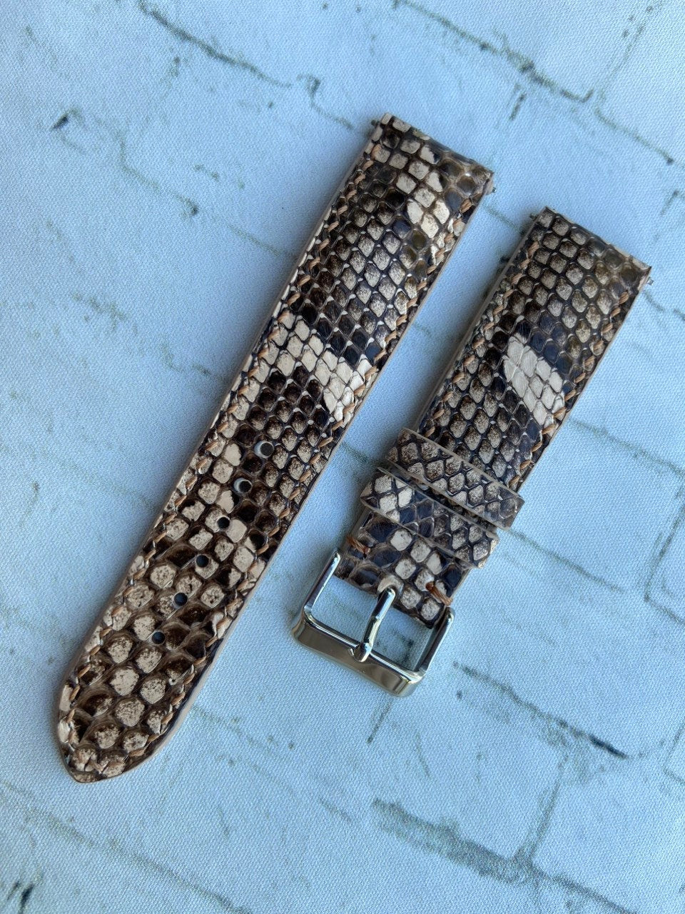 gray python leather watch strap – photo 4
