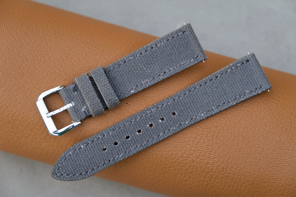 dark gray canvas leather watch strap – photo 4