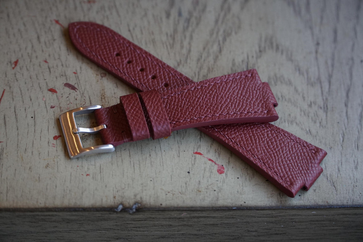 burgundy epsom leather watch strap – photo 4