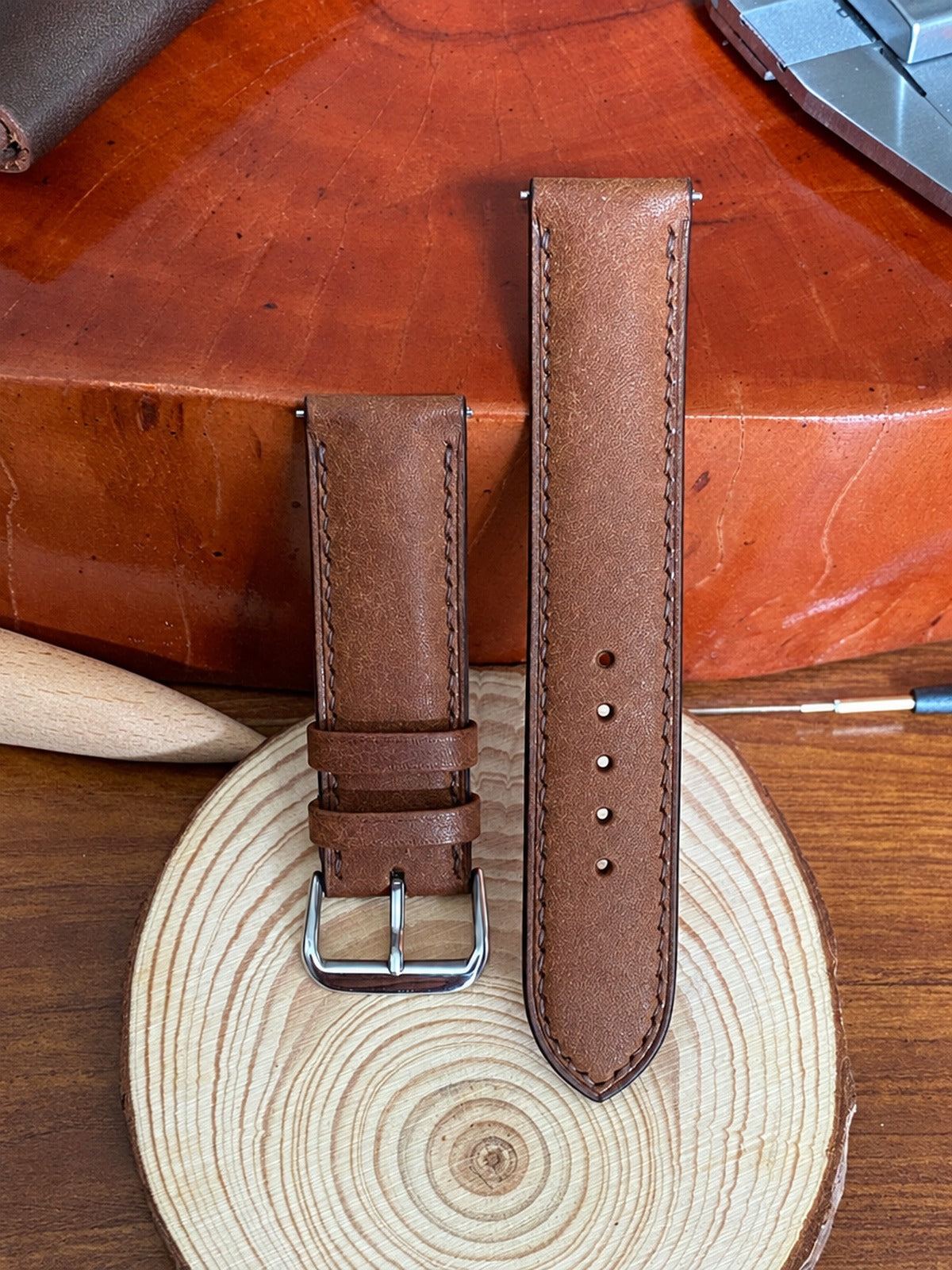 tan pueblo leather watch strap – photo 4