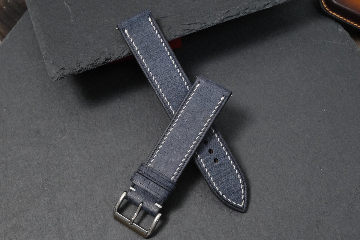 blue gray & black babele leather watch strap – photo 2