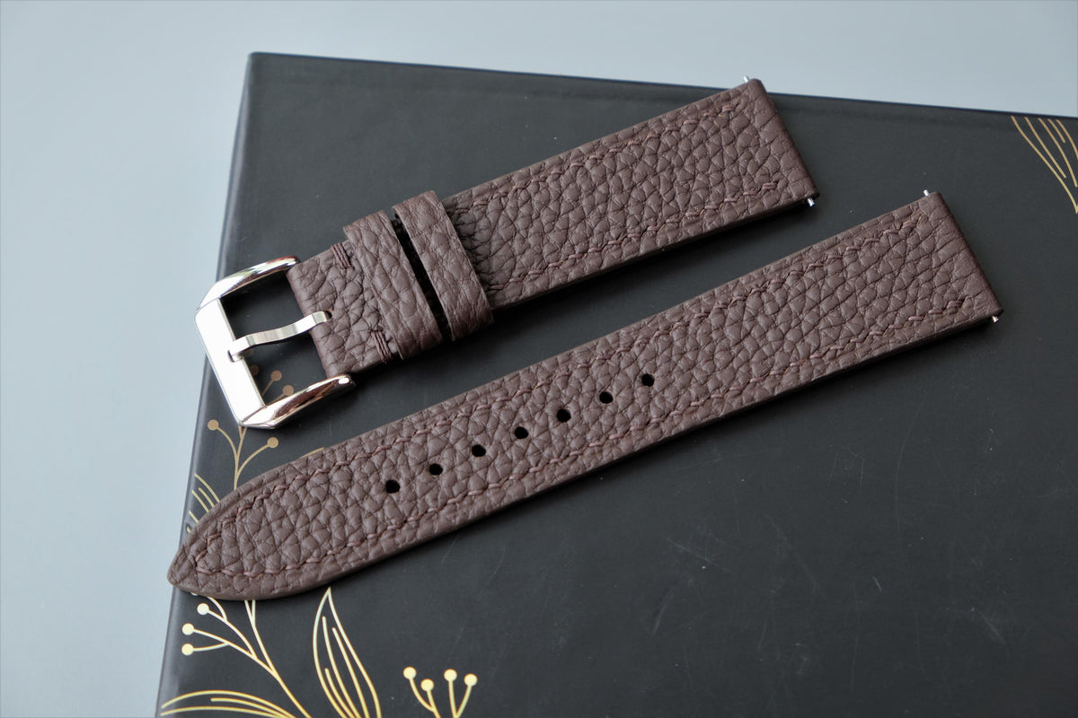chocolate togo leather watch strap – photo 4
