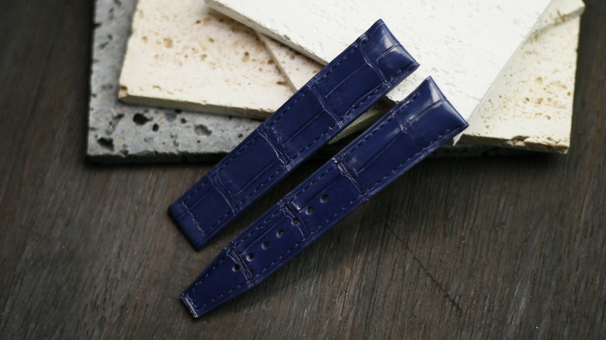 navy blue alligator leather watch strap – photo 4