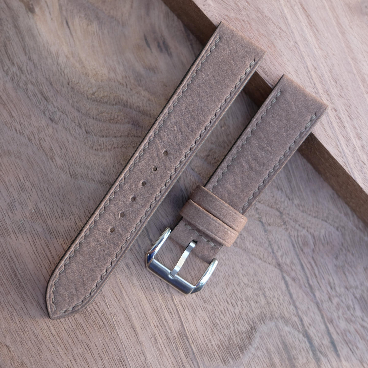 taupe nubuck leather watch strap – photo 4