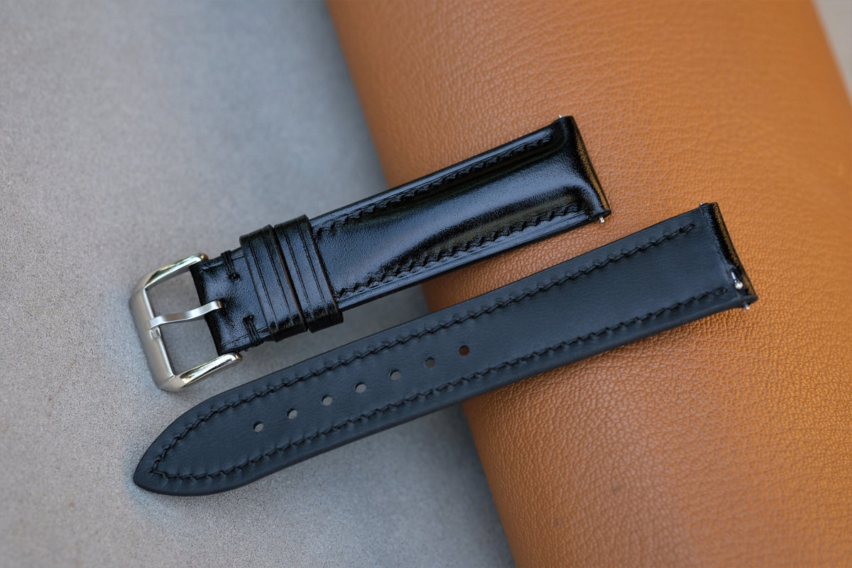 black shell cordovan leather watch strap – photo 4