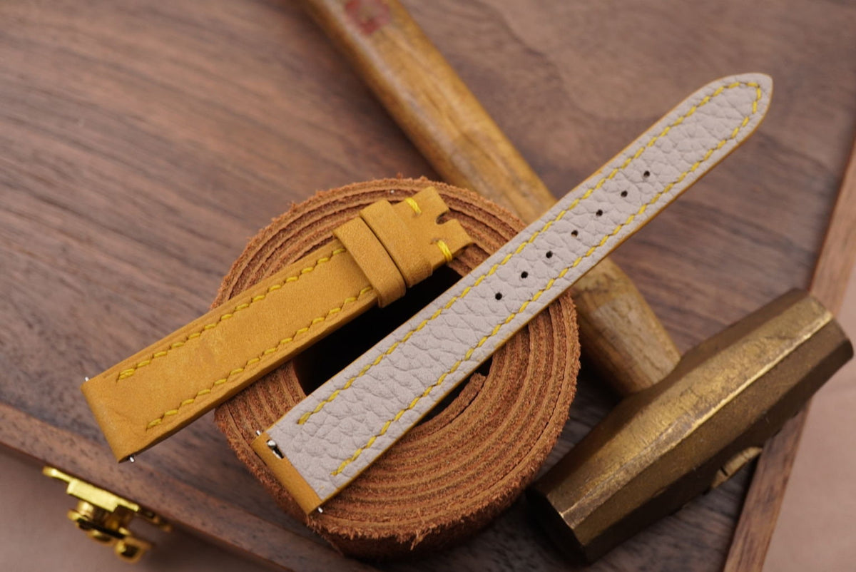 tan brown nubuck leather watch strap – photo 4