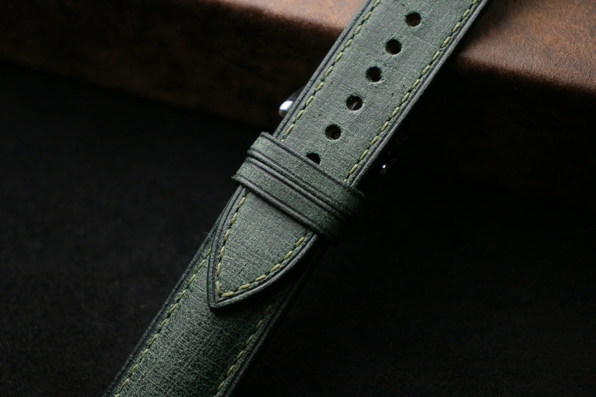dark green babele leather watch strap – photo 4
