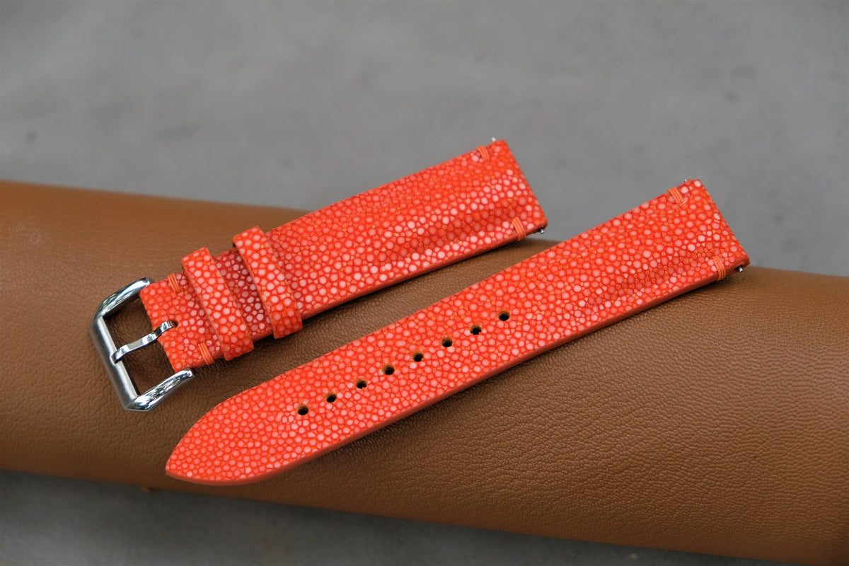 orange stingray leather watch strap – photo 4