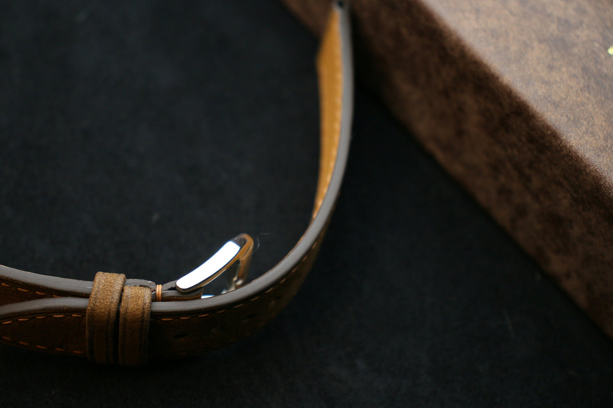 gray nubuck leather watch strap – photo 4