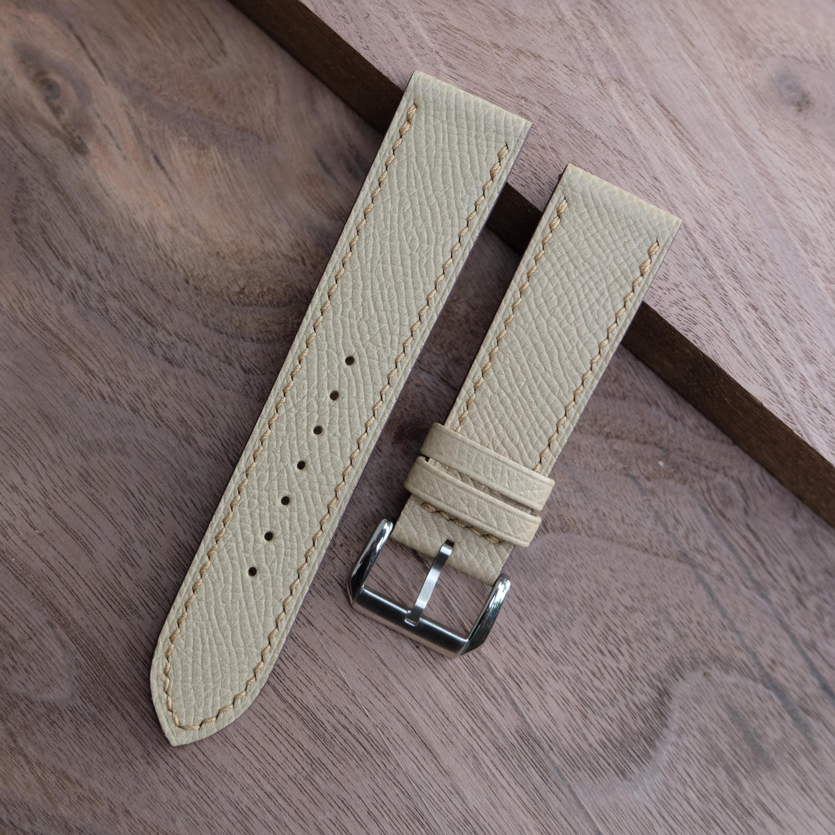 beige epsom leather watch strap – photo 4