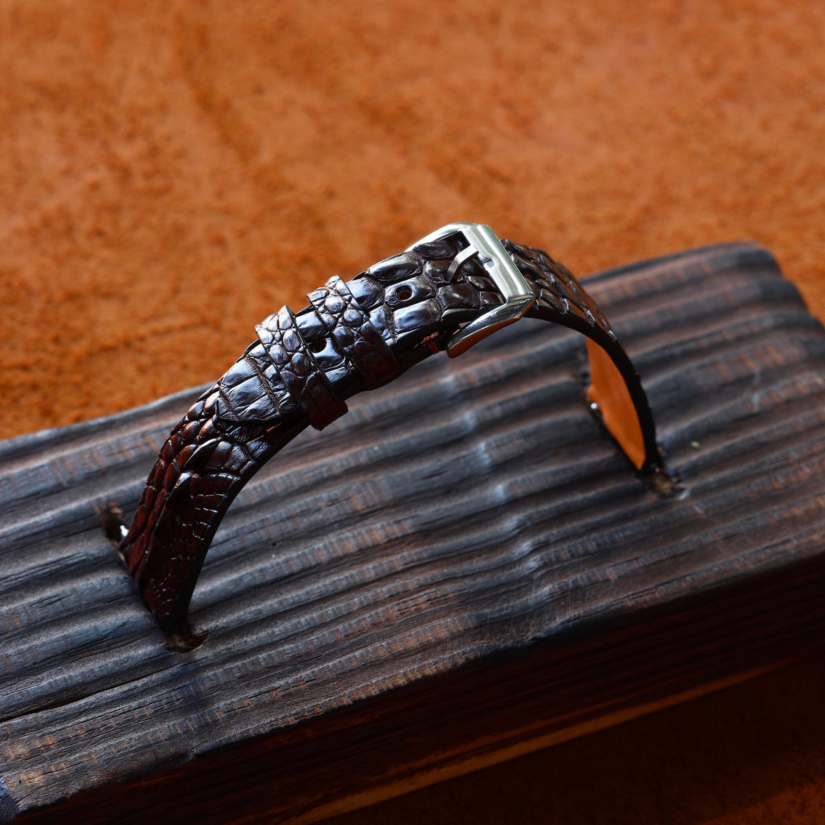 brown alligator leather watch strap – photo 4