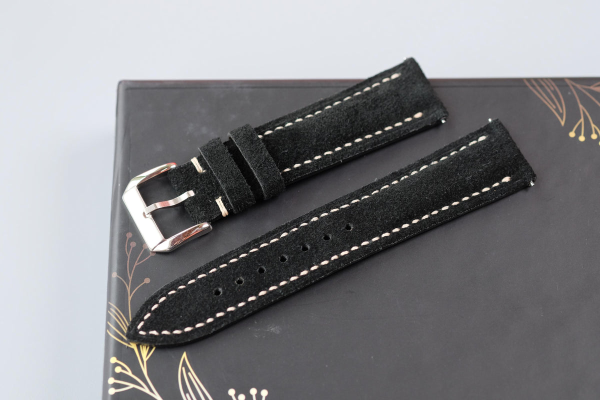 black suede leather watch strap – photo 4