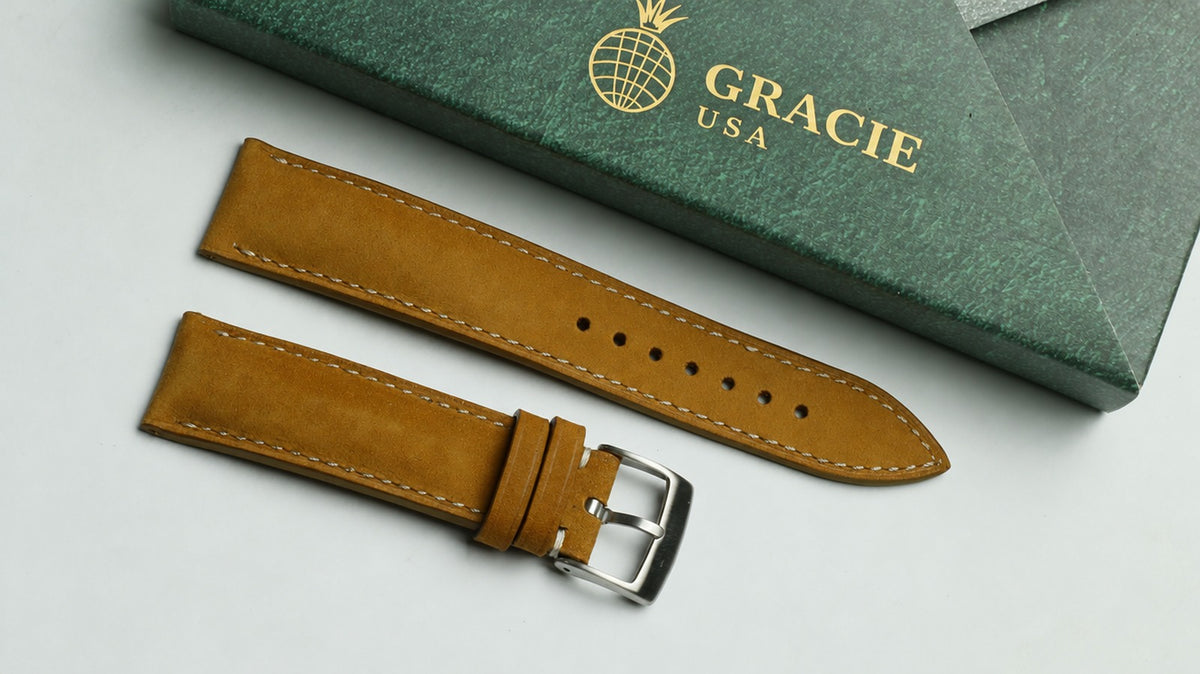 tan nubuck leather watch strap – photo 4