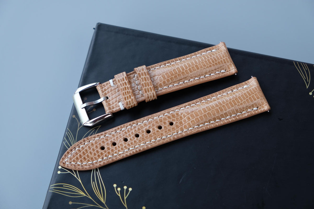 beige lizard leather watch strap – photo 4