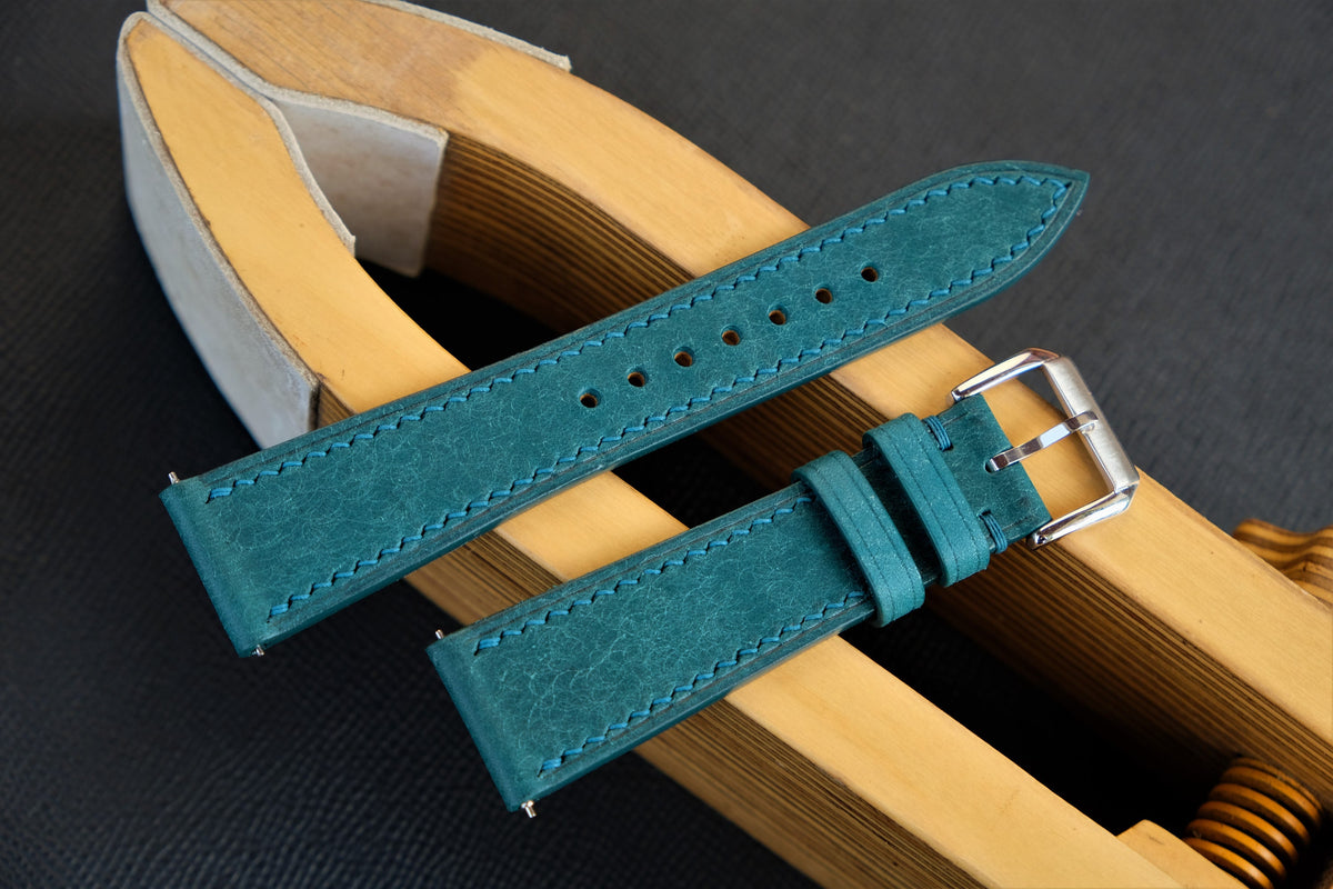teal blue pueblo leather watch strap – photo 4