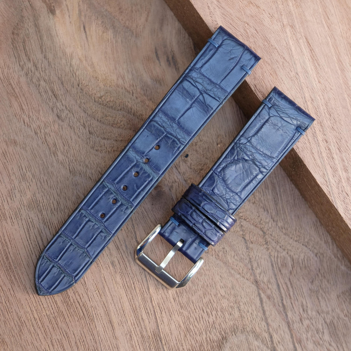 navy alligator leather watch strap – photo 4