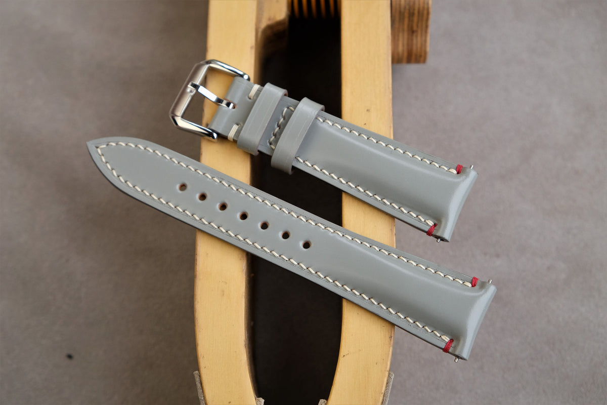 gray shell cordovan leather watch strap – photo 4