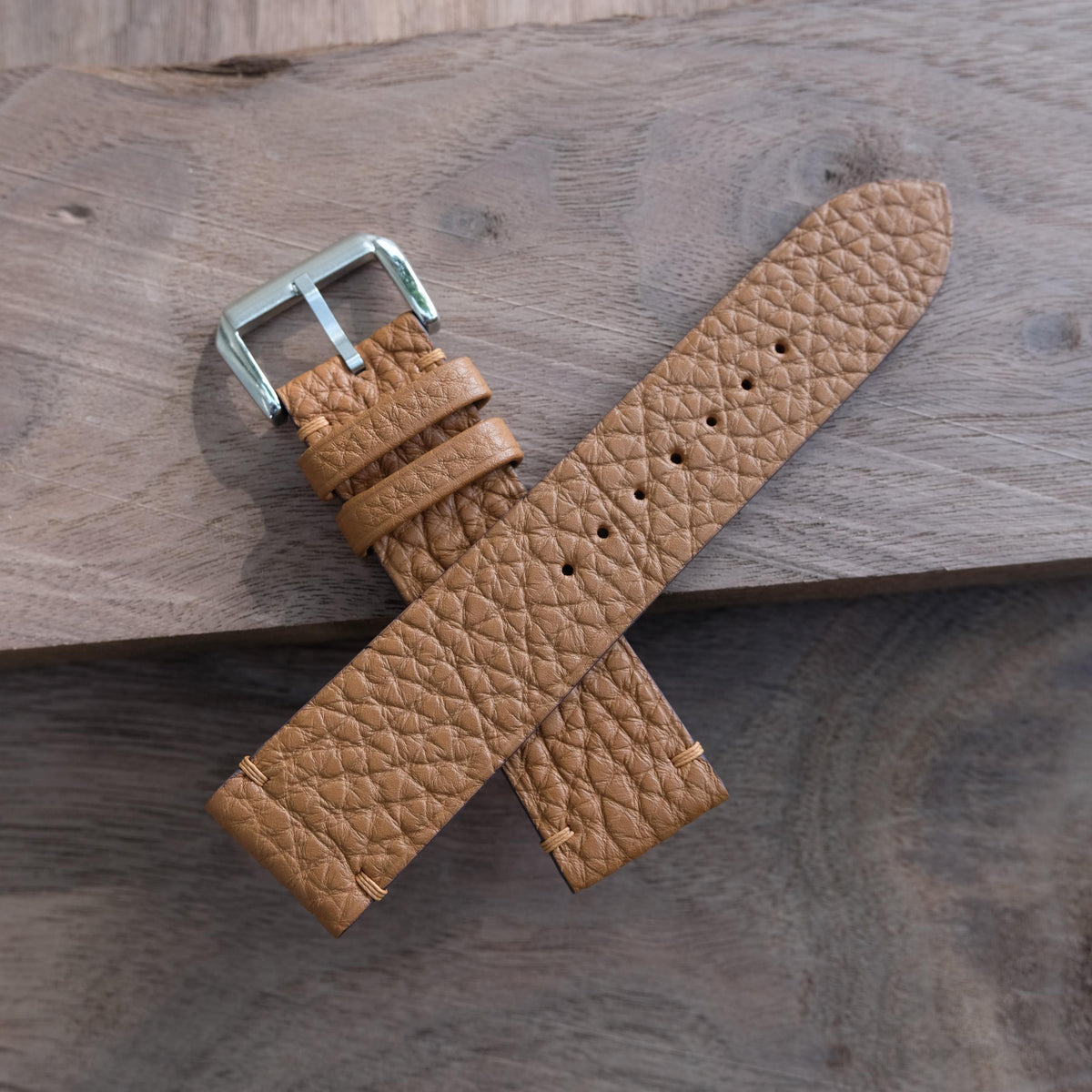 brown gold togo leather watch strap – photo 5