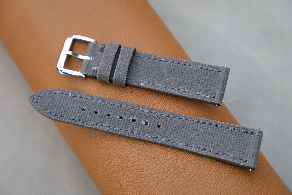 dark gray canvas leather watch strap – photo 5