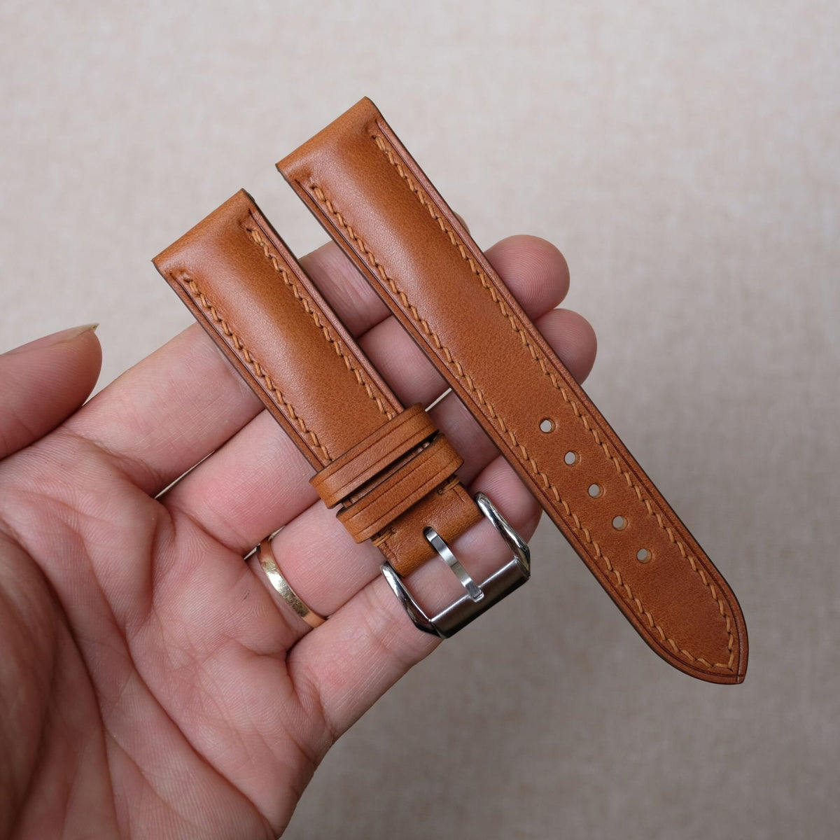 brown vachetta leather watch strap – photo 5
