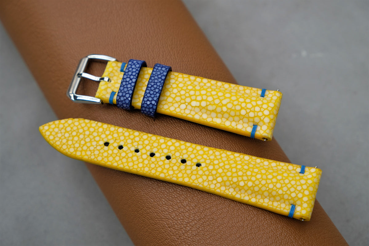 yellow stingray leather watch strap – photo 5
