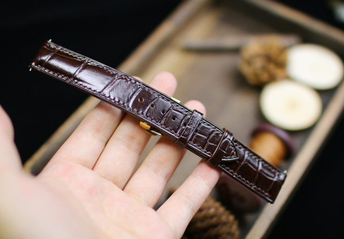 dark brown alligator leather watch strap – photo 3