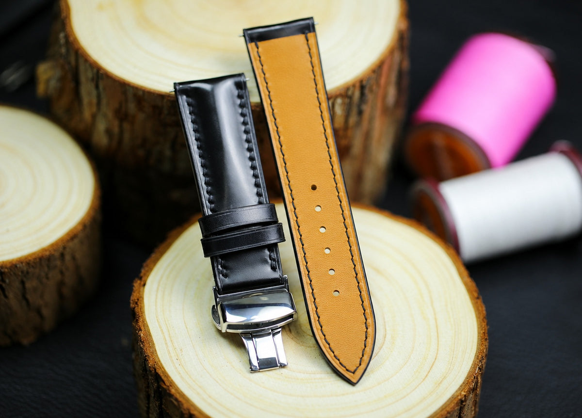 black shell cordovan leather watch strap – photo 3