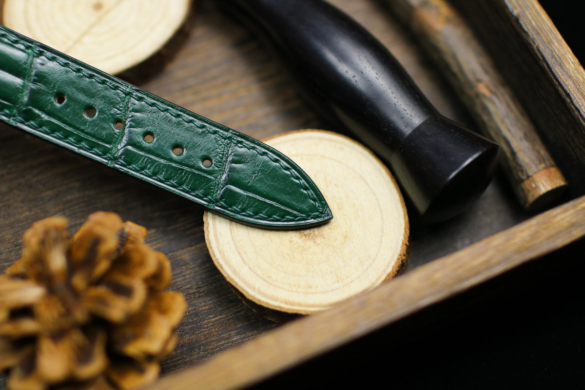 green alligator leather watch strap – photo 3